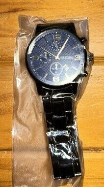 “ Reduced “ Mreurio Blue With White Needle, And Black Stainless steel Band